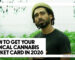 A man in a beanie standing thoughtfully in a brightly lit indoor cannabis cultivation room, featured as the header graphic for the Phuket High guide on "How to Get Your Medical Cannabis Phuket Card in 2026."