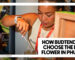 HOW BUDTENDERS CHOOSE THE BEST WEED IN PHUKET - A female budtender wearing a Phuket High lanyard uses metal tongs to carefully select cannabis flower from a glass jar.